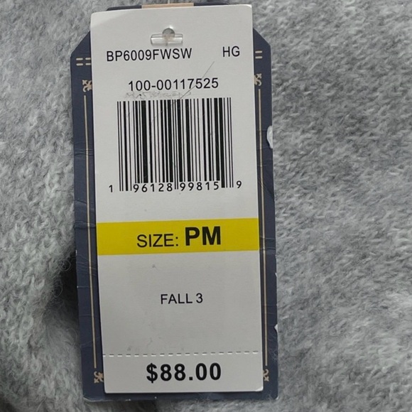 Democracy Heather Gray V-Neck Sweater with Fringe Size Medium P - New With Tags - Picture 4 of 5